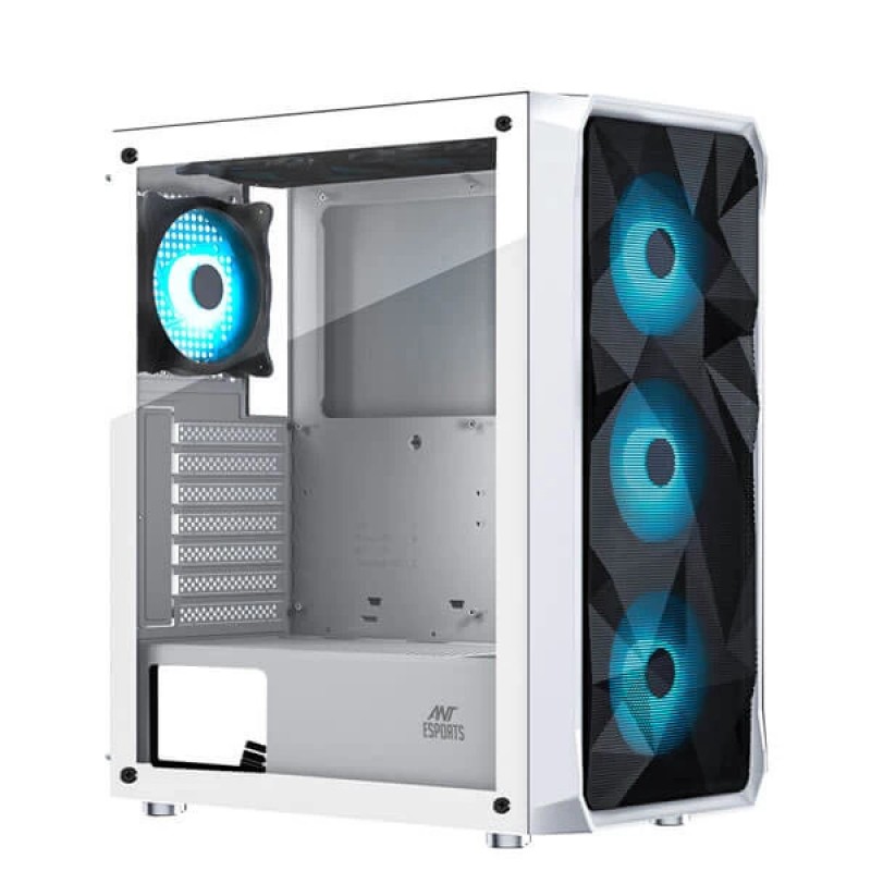 Ant Esports ICE-112 Auto RGB White Mid Tower Cabinet